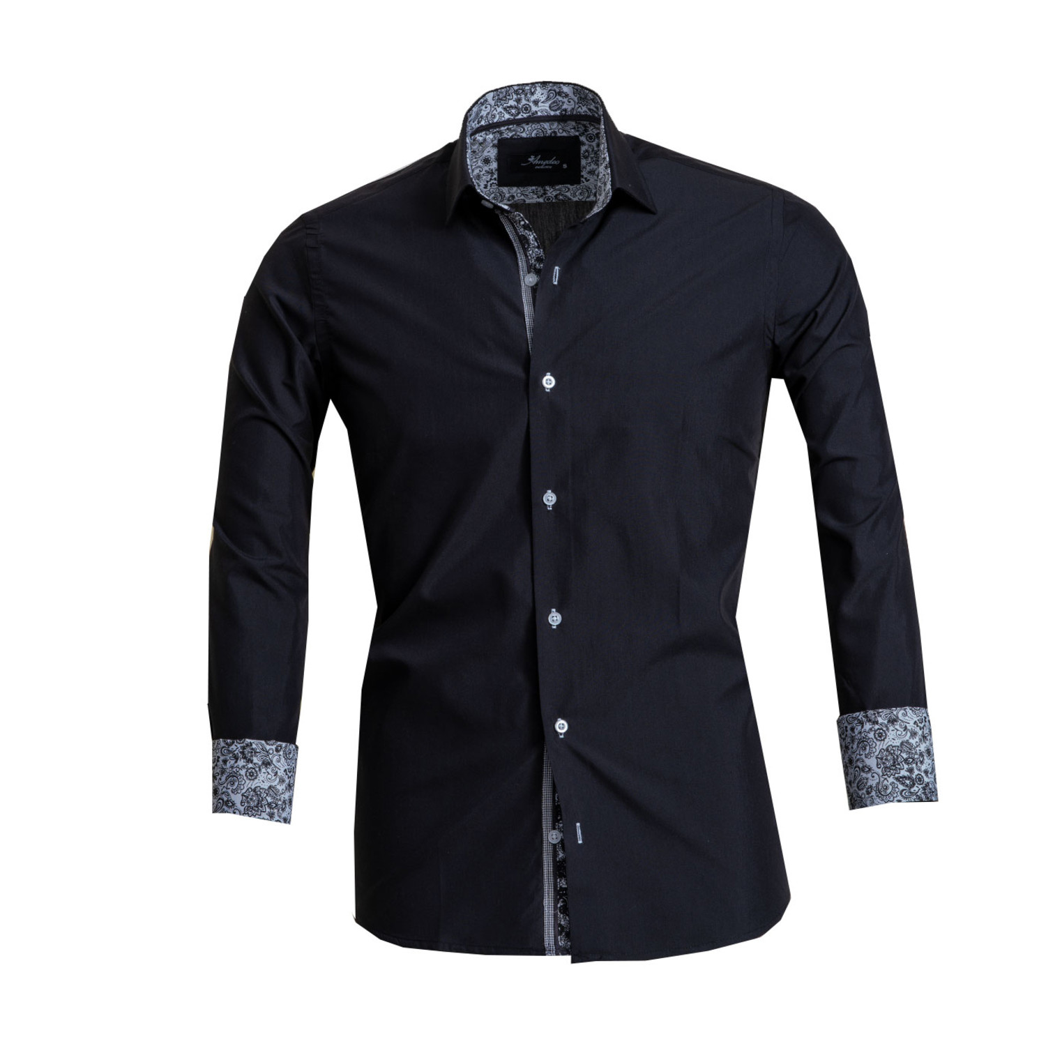 Amedeo Exclusive // Reversible Cuff French Cuff Dress Shirt // Black (S ...