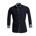 Amedeo Exclusive // Reversible Cuff French Cuff Dress Shirt // Black (3XL)