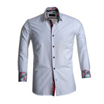 Reversible Cuff French Cuff Dress Shirt // Solid White (M)