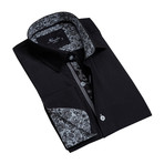 Amedeo Exclusive // Reversible Cuff French Cuff Dress Shirt // Black (2XL)