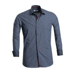 Reversible Cuff French Cuff Dress Shirt // Denim Blue (S)