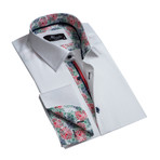 Reversible Cuff French Cuff Dress Shirt // Solid White (L)