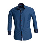 Reversible French Cuff Dress Shirt // Textured Dark Blue (XL)