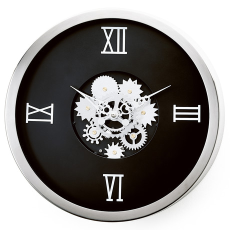 Industry Roman Face Gear Wall Clock