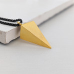 Arrow Pendant Necklace // Brass + Black