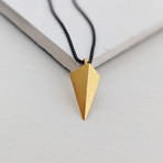 Arrow Pendant Necklace // Brass + Black