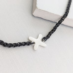 X Necklace // Silver + Black