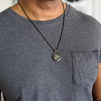 Round Watch Gear Pendant Necklace // Black + Gunmetal + Gold