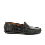 Vamp Mocassin // Crocodile Embosed Leather // Dark Brown (40)