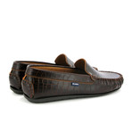 Vamp Mocassin // Crocodile Embosed Leather // Brown (41)