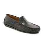 Vamp Mocassin // Crocodile Embosed Leather // Dark Brown (40)