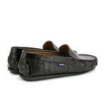 Vamp Mocassin // Crocodile Embosed Leather // Dark Brown (40)