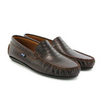 Vamp Mocassin // Crocodile Embosed Leather // Brown (42)