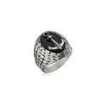Onyx Stone Lord of the Seas Ring // Silver + Black (10)