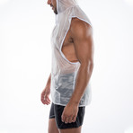 Hard Core // Fluid Sleeveless Hoody // White (M)