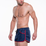 Go Softwear // Dolphin Swim Short // Navy + Red (L)