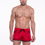 Go Softwear // Dolphin Swim Short // Red + Navy (L)