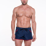 Go Softwear // Dolphin Swim Short // Navy + Red (S)