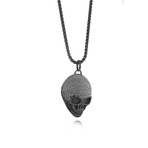 Skull Pendant Necklace // 22" (Gray Stardust)
