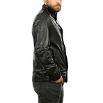 Avery Leather Jacket // Navy Blue (S)