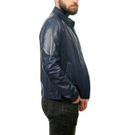 Bryce Leather Jacket // Blue (L)