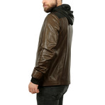 Chief Leather Jacket // Brown + Black (2XL)