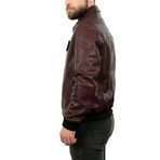 Cannes Leather Jacket // Bordeaux (XL)