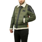 Arrington Leather Jacket // Green + Orange (XL)