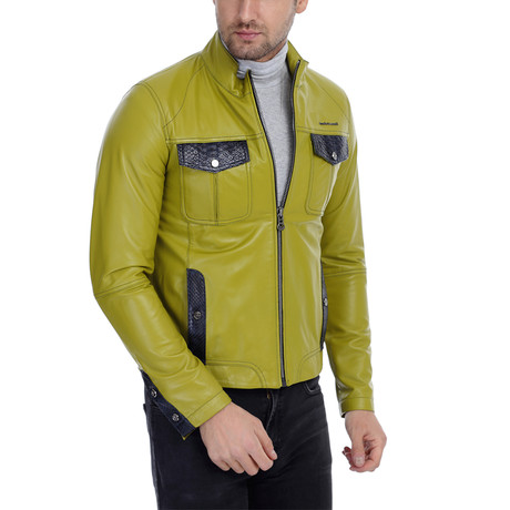 Warren Leather Jacket // Green (XS)