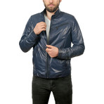 Donald Leather Jacket // Blue (S)
