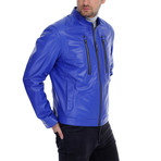 Ronald Leather Jacket // Royal Blue (S)
