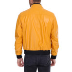 Sean Leather Jacket // Yellow (2XL)