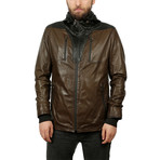 Chief Leather Jacket // Brown + Black (2XL)