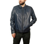 Bryce Leather Jacket // Blue (L)