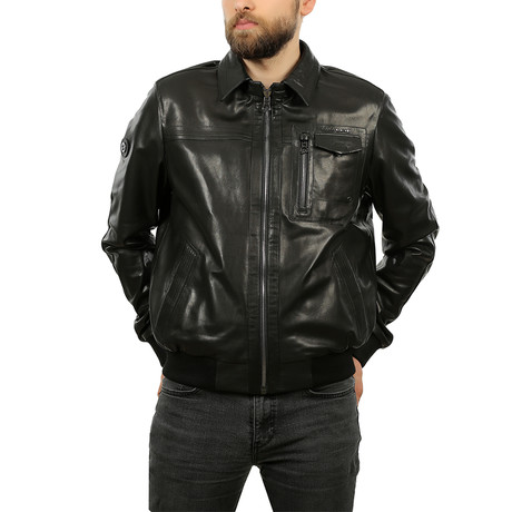 Henry Leather Jacket // Black (XS)