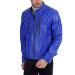 Ronald Leather Jacket // Royal Blue (XL)