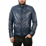 Donald Leather Jacket // Blue (M)