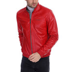 Rex Leather Jacket // Red (XS)