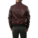 Cannes Leather Jacket // Bordeaux (3XL)