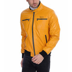 Sean Leather Jacket // Yellow (S)