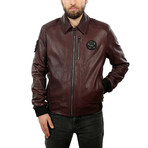 Cannes Leather Jacket // Bordeaux (3XL)