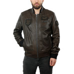 Carlo Leather Jacket // Chocolate Brown (3XL)