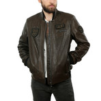 Carlo Leather Jacket // Chocolate Brown (S)