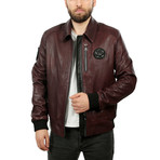 Cannes Leather Jacket // Bordeaux (L)