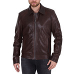 Jersey Leather Jacket // Light Brown (L)