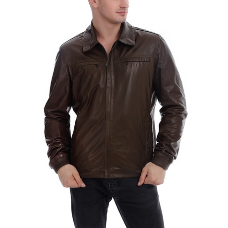 Dexter Leather Jacket // Chocolate Brown (XS)