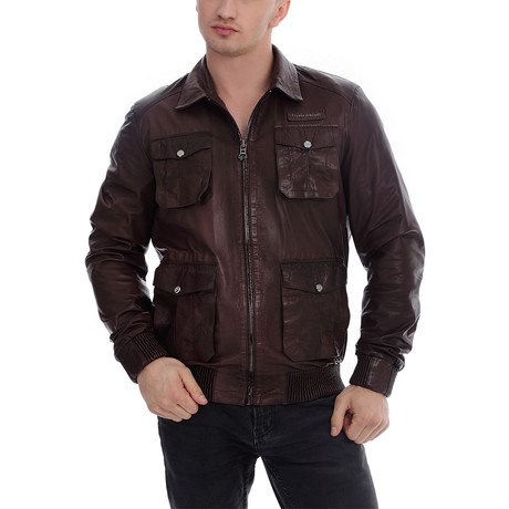 Sloan Leather Jacket // Brown (XS)