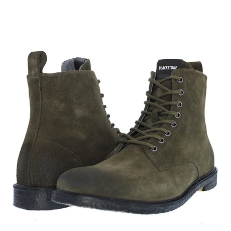 QM23 Suede Leather Zipper High Boots // Hunting Green (Euro: 40)