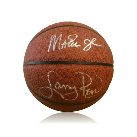 Larry Bird + Magic Johnson //  Signed Basketball