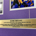 Kobe Bryant // Final Lakers Game Framed Confetti + Final Season Ticket Collage